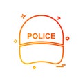 Cap hat law officer police icon vector design Royalty Free Stock Photo