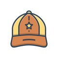 Color illustration icon for Cap, hat and worker Royalty Free Stock Photo