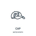 cap icon vector from motor sports collection. Thin line cap outline icon vector illustration. Linear symbol Royalty Free Stock Photo