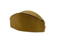 Cap with red star, headdress serviceman red army Soviet Union, on white background Royalty Free Stock Photo