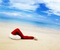 Cap of Santa and sea Royalty Free Stock Photo