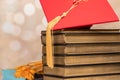 Red Cap and Gold Tassel For School Graduation Royalty Free Stock Photo