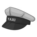 Cap taxi driver icon, monochrome style