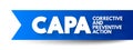 CAPA - Corrective And Preventive Action consists of improvements to an organization\'s processes taken to eliminate causes