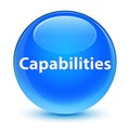 Capabilities glassy cyan blue round button