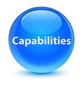 Capabilities glassy cyan blue round button Royalty Free Stock Photo