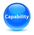 Capability glassy cyan blue round button Royalty Free Stock Photo