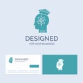 capability, head, human, knowledge, skill Business Logo Glyph Icon Symbol for your business. Turquoise Business Cards with Brand