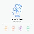 capability, head, human, knowledge, skill 5 Color Line Web Icon Template isolated on white. Vector illustration