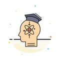 capability, head, human, knowledge, skill Flat Color Icon Vector