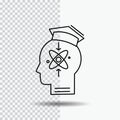 capability, head, human, knowledge, skill Line Icon on Transparent Background. Black Icon Vector Illustration