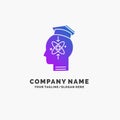 capability, head, human, knowledge, skill Purple Business Logo Template. Place for Tagline
