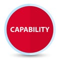 Capability flat prime red round button Royalty Free Stock Photo