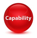 Capability glassy red round button Royalty Free Stock Photo