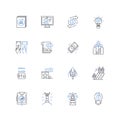 Capability line icons collection. Strength, Potential, Aptitude, Competence, Expertise, Skill, Proficiency vector and