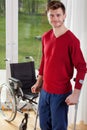 Capable disabled man standing Royalty Free Stock Photo