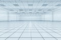 Capacious empty room with sketch drafting, business background, 3d rendering