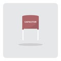 Capacitor for electronic circuits board icon. Royalty Free Stock Photo