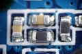 Capacitor resistor smd pcb macro Royalty Free Stock Photo