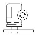 capacitor soldering electronics line icon vector illustration