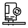 capacitor soldering electronics line icon vector illustration