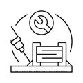 capacitor soldering electronics line icon vector illustration