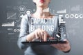 Capacity building with woman using a tablet Royalty Free Stock Photo