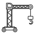 Capacity crane icon, outline style