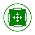 Capacity, height, quantity icon. Green vector sketch