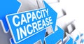 Capacity Increase - Message on the Blue Cursor. 3D.