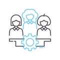 capacity management line icon, outline symbol, vector illustration, concept sign