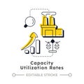 Capacity utilization rates modern linear concept icon Royalty Free Stock Photo