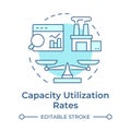 Capacity utilization rates soft blue concept icon Royalty Free Stock Photo