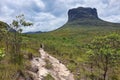 Capao, Brazil - Jan 05, 2024: Hiking trail to Aguas Claras waterfall in Vale do Capao, Palmeiras, Bahia, Brazil Royalty Free Stock Photo