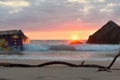 Capbreton ocean beach - french beach Royalty Free Stock Photo