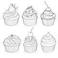 Capcake hand drawn illustration Royalty Free Stock Photo