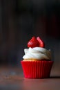 Capcake with strawberries Royalty Free Stock Photo