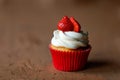 Capcake with strawberries Royalty Free Stock Photo