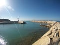 Cape akrotiri old port Royalty Free Stock Photo