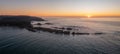 Cape Arago Lighthouse at the Oregon Coast at sunset. Royalty Free Stock Photo