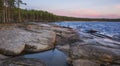 Cape Besov nose in Lake Onega in Karelia in northern Russia