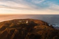 Cape Blanco Lighthouse at sunrise at the Oregon Coast. Royalty Free Stock Photo