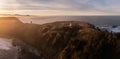 Cape Blanco Lighthouse at sunrise at the Oregon Coast. Royalty Free Stock Photo