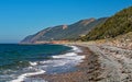 Cape Breton Coastline With Cabot Trail Winding Into The Highlands