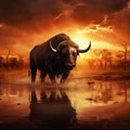 Cape Buffalo at Chobe safari wildlife Royalty Free Stock Photo