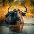 Cape Buffalo at Chobe safari wildlife Royalty Free Stock Photo