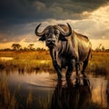 Cape Buffalo at Chobe safari wildlife Royalty Free Stock Photo