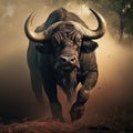 Ai Generated illustration Wildlife Concept of Cape Buffalo Royalty Free Stock Photo