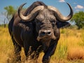 Ai Generated illustration Wildlife Concept of cape buffalo Royalty Free Stock Photo