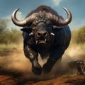 Ai Generated illustration Wildlife Concept of Cape buffalo Royalty Free Stock Photo